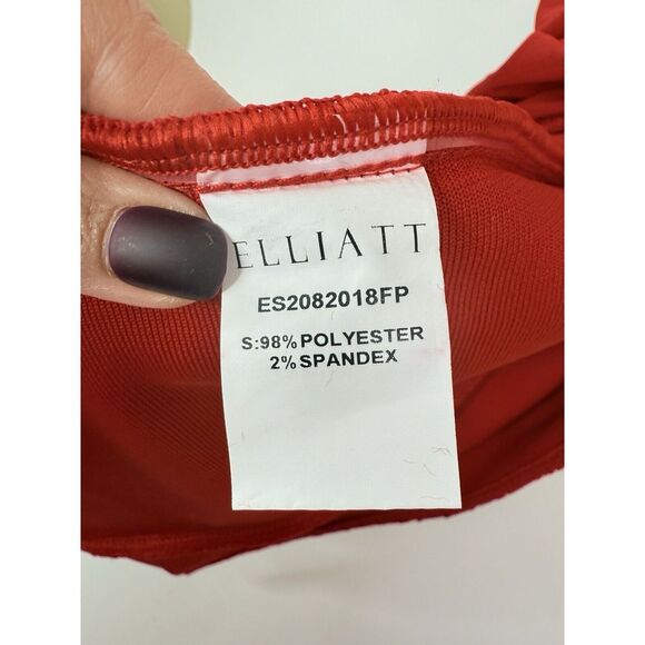 NEW‎ Elliatt Dress Womens XS Ruched Midi Bodycon Pippa Cocktail Prom Red - Picture 7 of 10